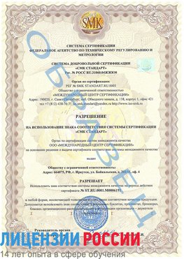 Образец разрешение Кингисепп Сертификат ISO 50001
